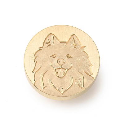 Golden Tone Wax Seal Brass Stamp Heads AJEW-U008-03G-23-1