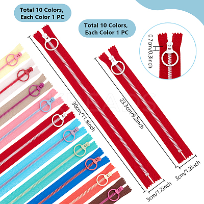 20Pcs 20 Styles Cloth Zippers FIND-PH0027-14-1