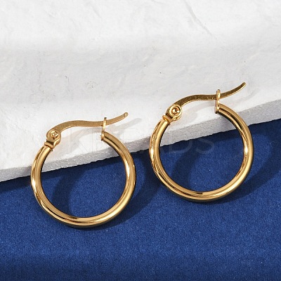PVD Vacuum Plating 201 Stainless Steel Hoop Earrings with 304 Stainless Steel Pins for Women EJEW-D279-12G-05-1
