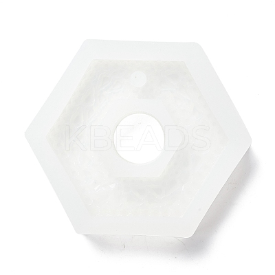 Imitation Embedded Rhinestone Hexagon Pendant Silicone Molds DIY-I090-12-1