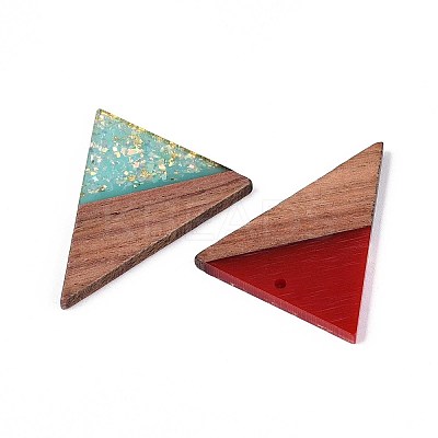 Opaque Resin and Walnut Wood Pendants RESI-T060-18M-1