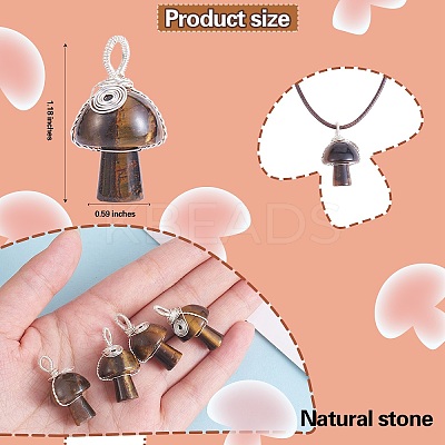 Natural Tiger Eye Pendants PALLOY-SW0004-01-1