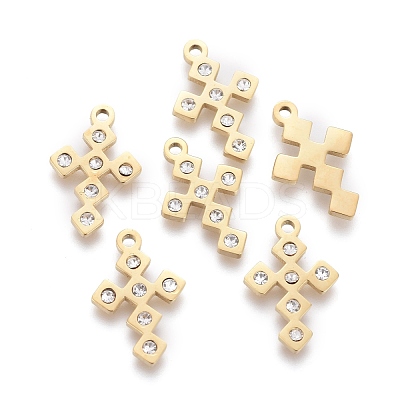 316 Surgical Stainless Steel Tiny Cross Charms STAS-F256-020G-1