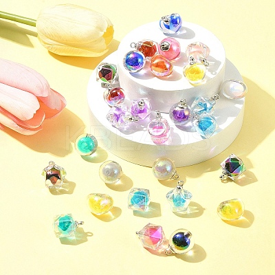 32Pcs 4 Styles AB Color Resin  Pendants RESI-FS0001-84-1