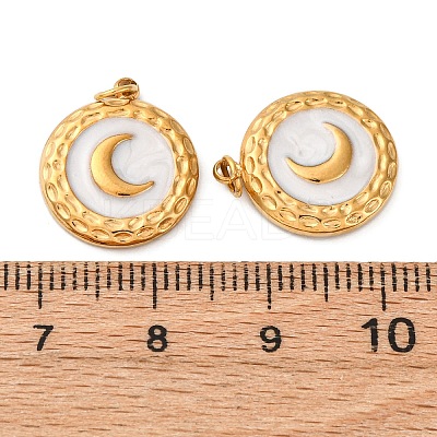 304 Stainless Steel Enamel Pendants STAS-U061-34G-B01-1
