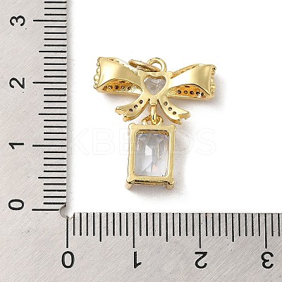 Rack Plating Brass Micro Pave Cubic Zirconia Pendants KK-P241-19G-04-1