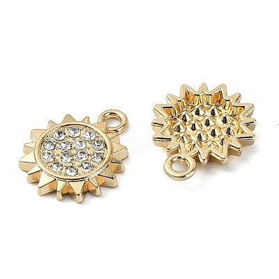 Golden Rack Plating Alloy Rhinestone Pendants PALLOY-F308-19G-1