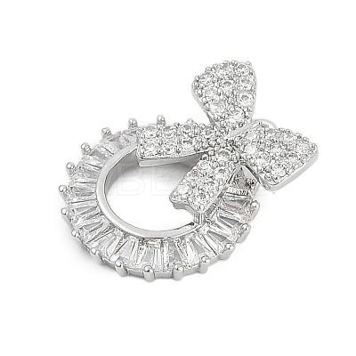 Brass Cubic Zirconia with Glass Pendants KK-Q026-23P-1