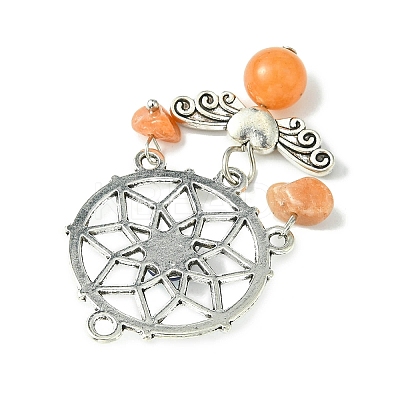 Alloy Woven Web/Net with Angel Big Pendants PALLOY-JF02398-1