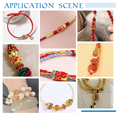 40Pcs 4 Styles Zinc Alloy Enamel Beads ENAM-PH0003-25-1