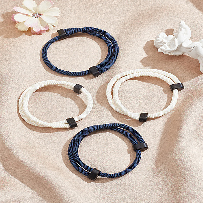 4Pcs 2 Colors Braided Rope Polyester Cord Bracelets BJEW-LP0002-25-1