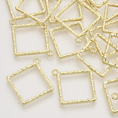 Rack Plating Alloy Open Back Bezel Pendants PALLOY-N150-37-1