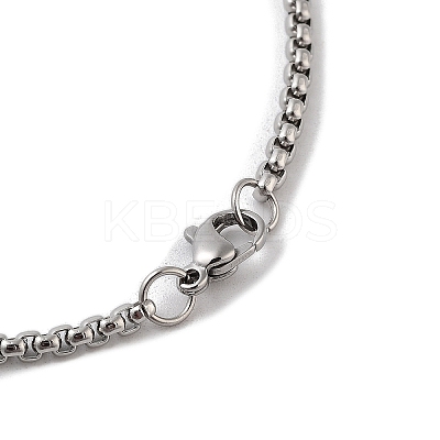 202 Stainless Steel Enamel Box Chain Sport Ball Pendant Necklaces for Men NJEW-K380-01B-02-1