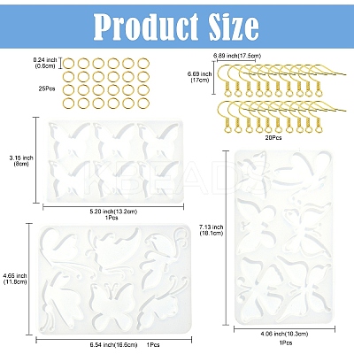 DIY Butterfly Charm Pendant Silicone Molds for DIY Earring Making DIY-YW0009-41-1