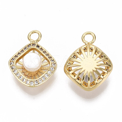 Brass Micro Cubic Zirconia Pendants KK-N231-104-NF-1