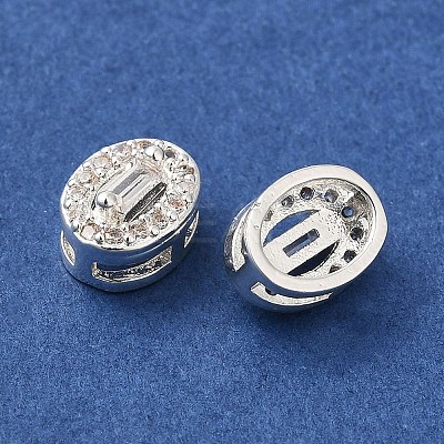 Brass Micro Pave Clear Cubic Zirconia Beads KK-G503-18S-1
