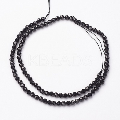 Natural Black Spinel Bead Strands G-P213-13-5mm-1
