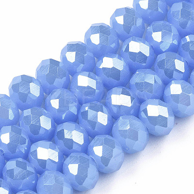 Electroplate Glass Beads Strands EGLA-A034-J8mm-A11-1