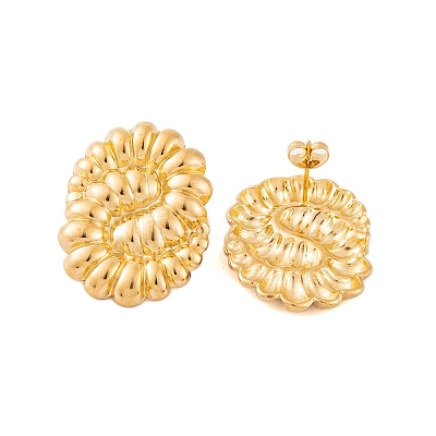 Ion Plating(IP) 304 Stainless Steel Stud Earrings for Women EJEW-P279-37G-1