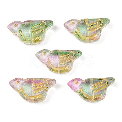 Electroplate and Golden Metal Enlaced Glass Beads EGLA-T029-03C-1