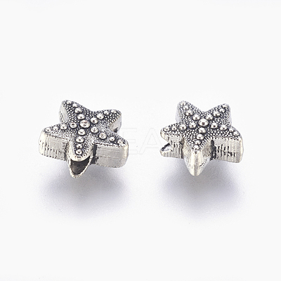 Tibetan Style Alloy Beads X-TIBE-H1078-AS-RS-1