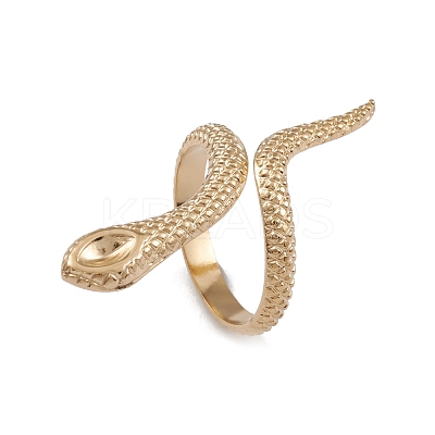 Ion Plating(IP) 304 Stainless Steel Snake Open Cuff Ring Findings RJEW-G285-25G-1