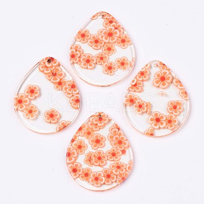 Transparent Clear Cellulose Acetate(Resin) Pendants X-KY-T040-54D-1