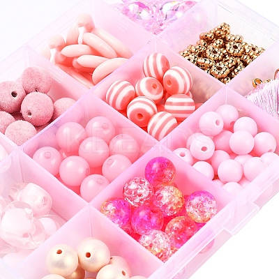 167Pcs Flower & Geometry Acrylic & Resin Beads DIY-YW0002-55-1