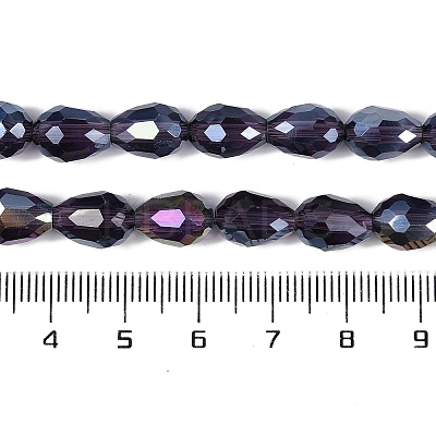 Transparent Electroplate Glass Beads Strands EGLA-N013-T8mm-B06-1