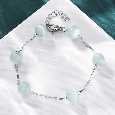 304 Stainless Steel Cable Chain Bracelets BJEW-C094-01P-05-1