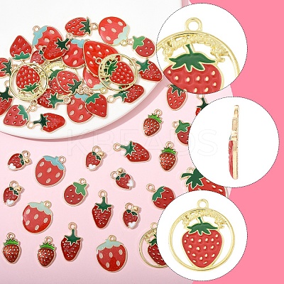 50Pcs 11 Styles Alloy Enamel Pendants ENAM-FS0003-20-1