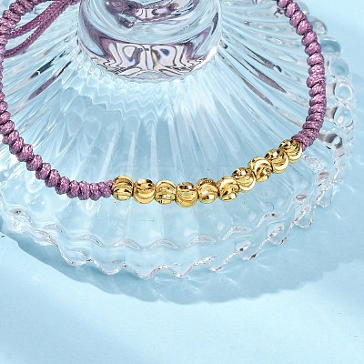 Polyester Cord Braided Bead Bracelets for Women BJEW-L698-01G-01-1