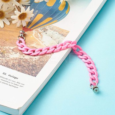 Opaque Acrylic Curb Chain Phone Case Chain HJEW-JM00512-01-1