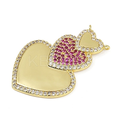 Brass Micro Pave Cubic Zirconia Pendants KK-M322-39G-1