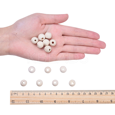 Unfinished Wood Beads X-WOOD-R196-12mm-LF-1