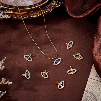 8Pcs Rack Plating Brass Cubic Zirconia Pendants KK-BBC0023-62-1