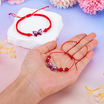 Adjustable Nylon Braided Bead Bracelets BJEW-TA00486-1