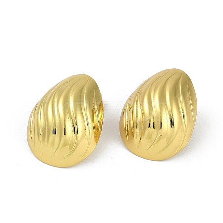 PVD Vacuum Plating 201 Stainless Steel Teardop Stud Earrings for Women EJEW-F345-06G-1