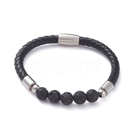 Unisex Leather Cord Bracelets BJEW-JB04852-01-1