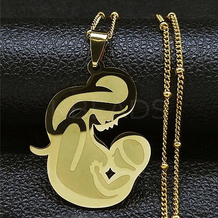 304 Stainless Steel Pendant Necklaces NJEW-K253-21G-1