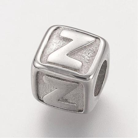 Tarnish Resistant 304 Stainless Steel European Beads STAS-E115-P-Z-1