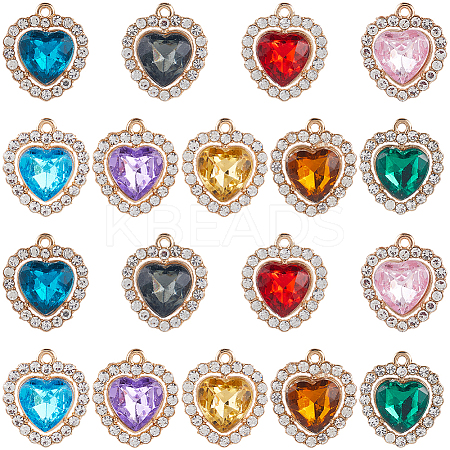 36Pcs 9 Colors Alloy Rhinestone Charms ALRI-SC0001-57-1