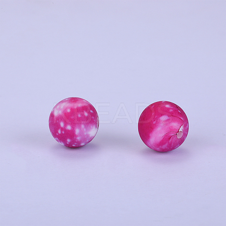 Printed Round Silicone Focal Beads SI-JX0056A-26-1
