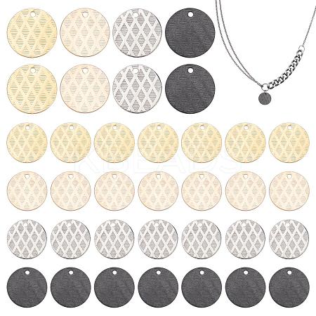 40Pcs 4 Colors PVD Vacuum Plating Stainless Steel Pendants STAS-PH0003-88-1