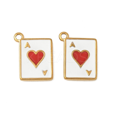 304 Stainless Steel Enamel Pendants STAS-V015-45G-1