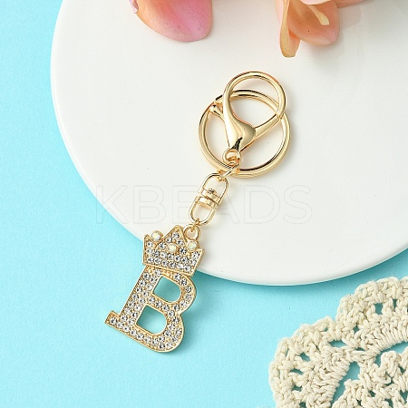 Golden Alloy Rhinestone Keychain KEYC-YW00105-02-1