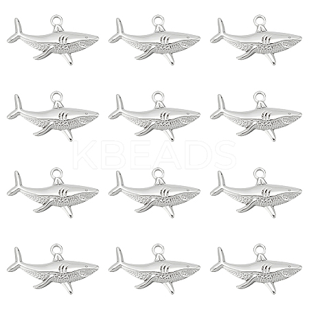 12Pcs 304 Stainless Steel Pendants STAS-UN0050-48P-1