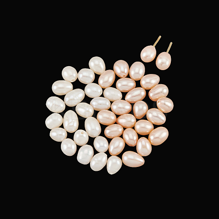  40Pcs 2 Colors Natural Cultured Freshwater Pearl Beads PEAR-NB0001-92A-1
