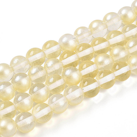Baking Paint Transparent Glass Beads Strands DGLA-N011-8mm-02-1