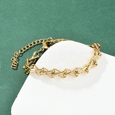 304 Stainless Steel Mesh Chain Bracelets for Women BJEW-Z143-13G-1